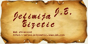 Jefimija Bizetić vizit kartica